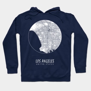 Los Angeles, USA City Map - Full Moon Hoodie